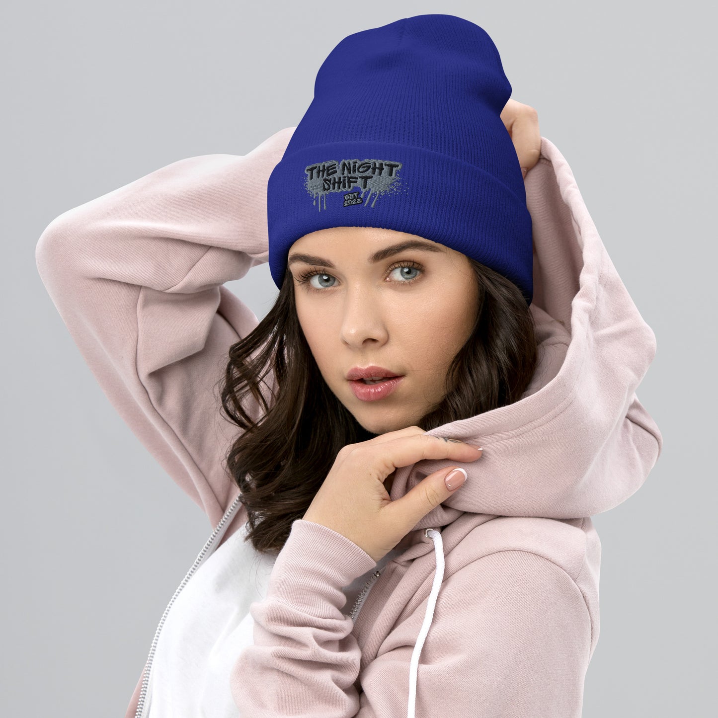 The Night Shift-Embroidered Cuffed Beanie The Night Shift Performance Street Gear by The Night Shift Automotive Apparel