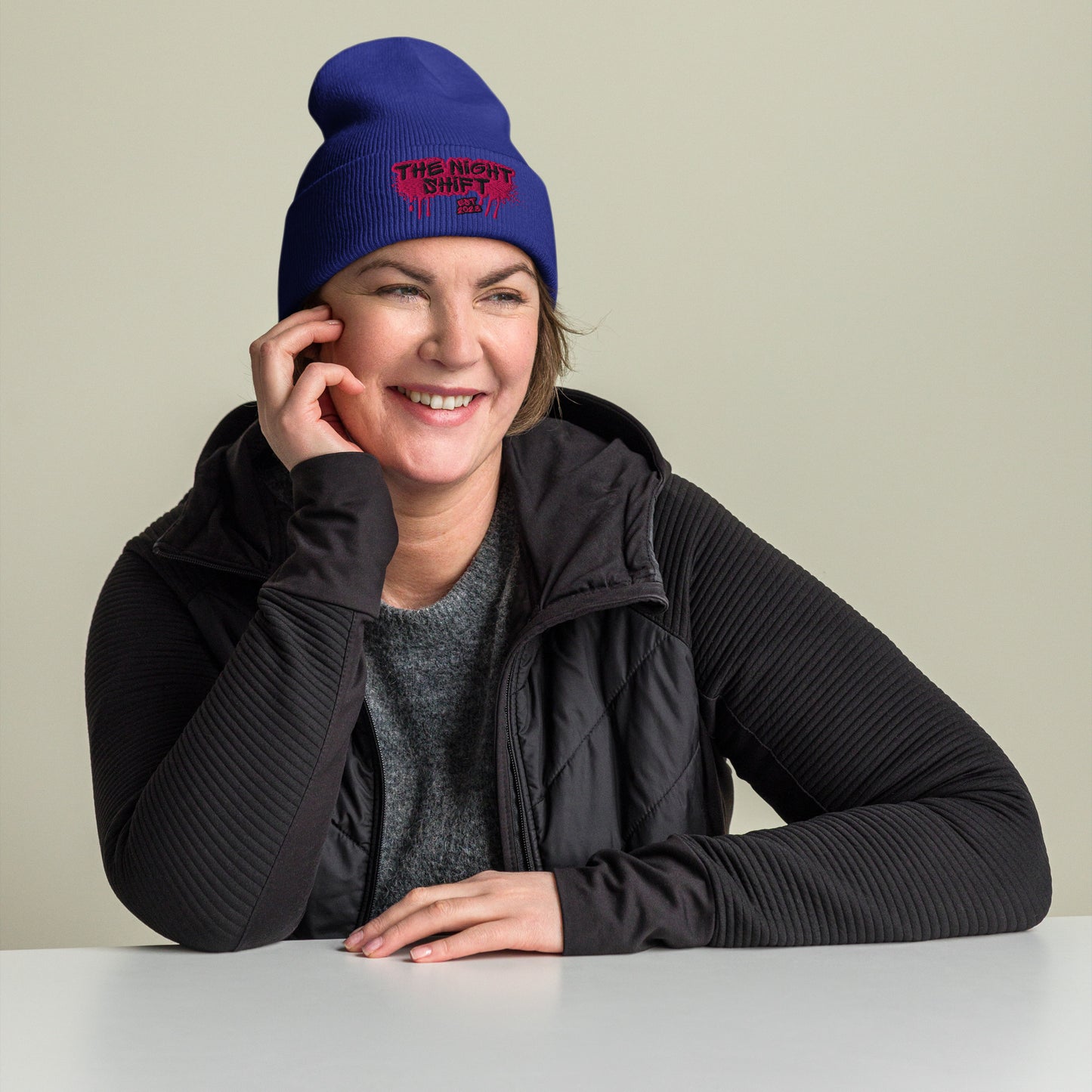 The Night Shift-Embroidered Cuffed Beanie The Night Shift Performance Street Gear by The Night Shift Automotive Apparel