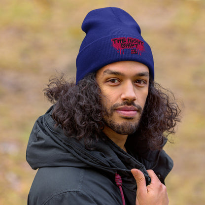 The Night Shift-Embroidered Cuffed Beanie The Night Shift Performance Street Gear by The Night Shift Automotive Apparel