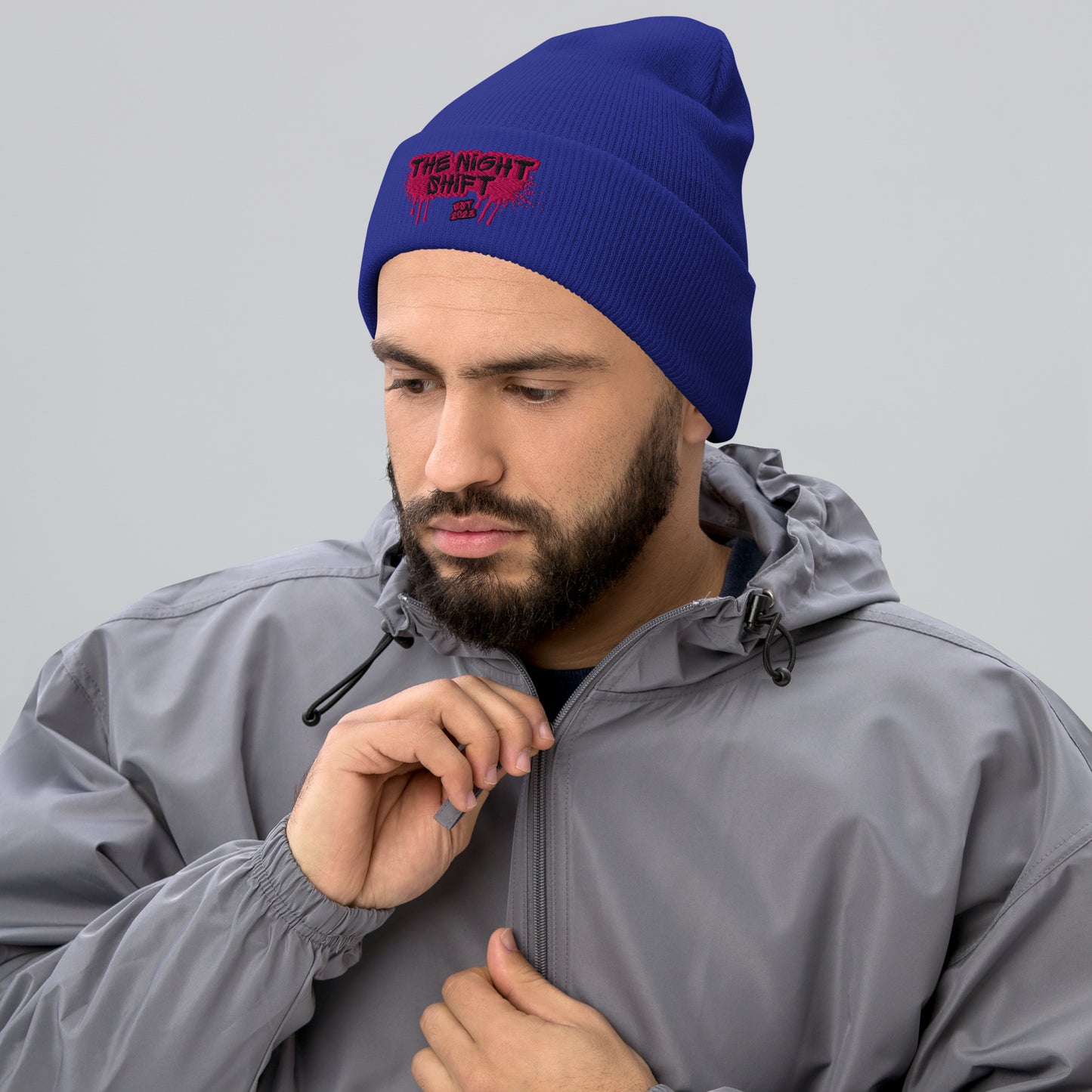 The Night Shift-Embroidered Cuffed Beanie The Night Shift Performance Street Gear by The Night Shift Automotive Apparel