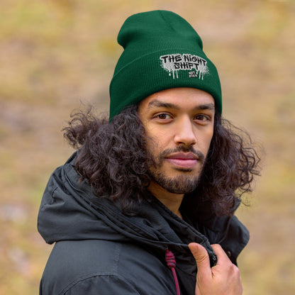 The Night Shift-Embroidered Cuffed Beanie The Night Shift Performance Street Gear by The Night Shift Automotive Apparel