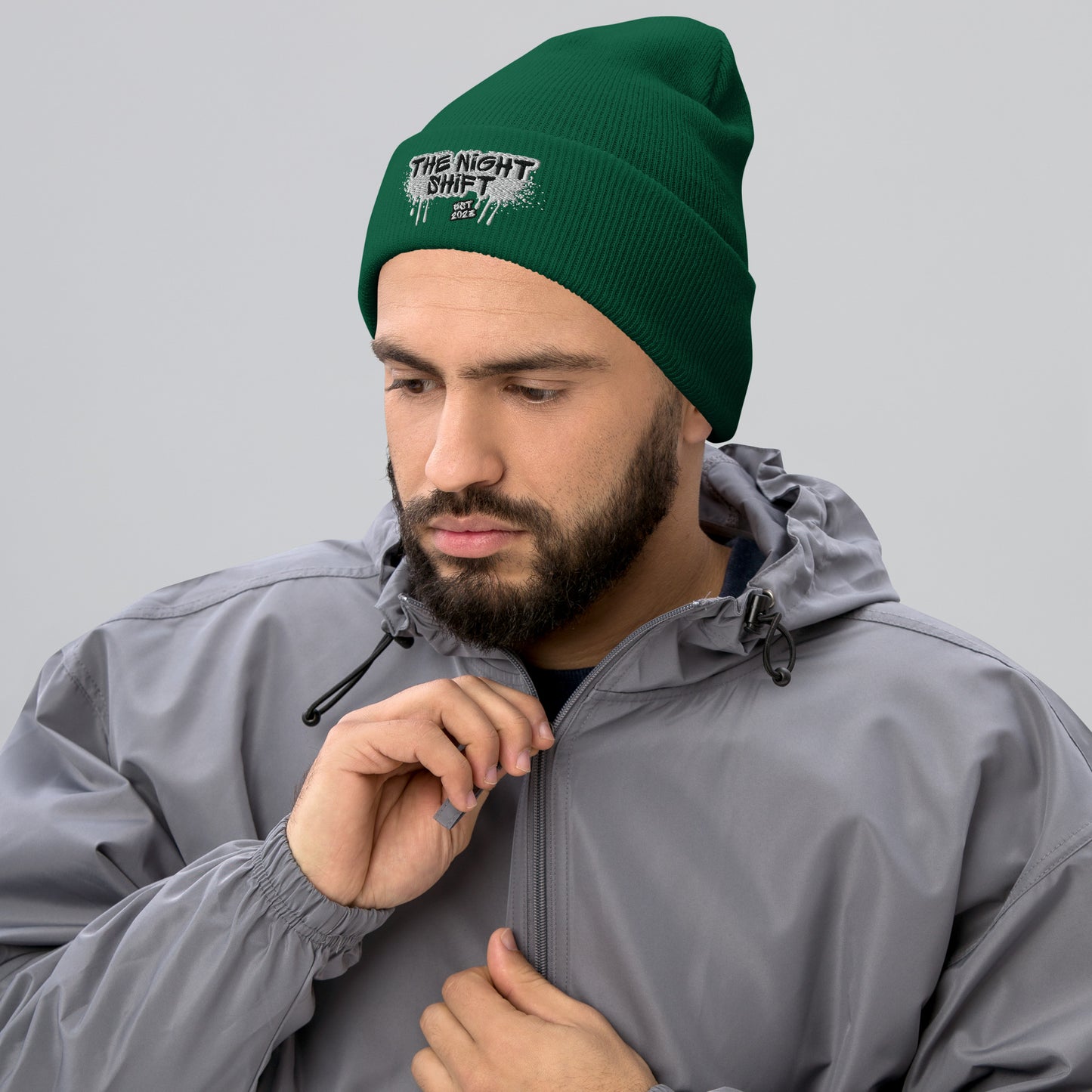The Night Shift-Embroidered Cuffed Beanie The Night Shift Performance Street Gear by The Night Shift Automotive Apparel