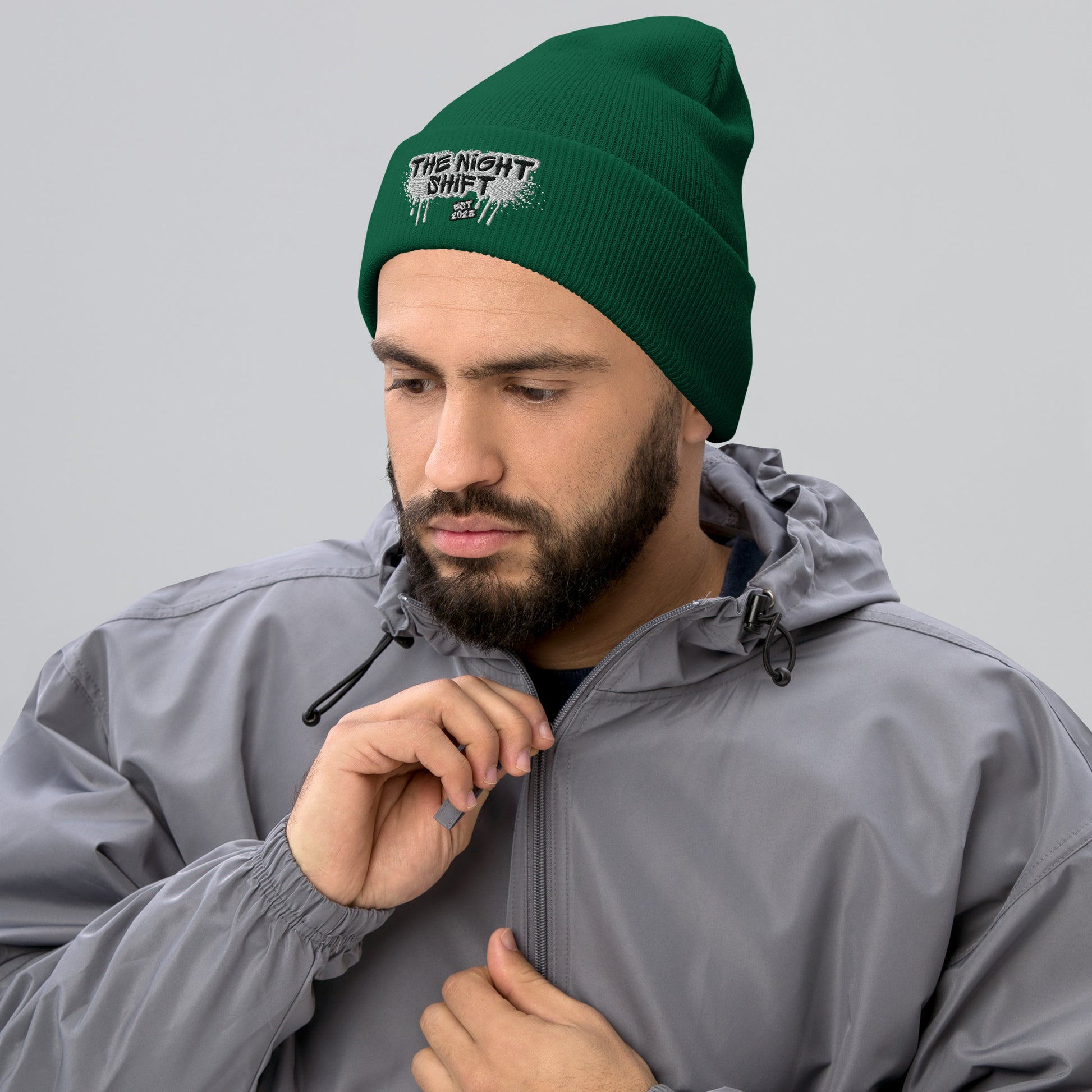 The Night Shift-Embroidered Cuffed Beanie The Night Shift Performance Street Gear by The Night Shift Automotive Apparel