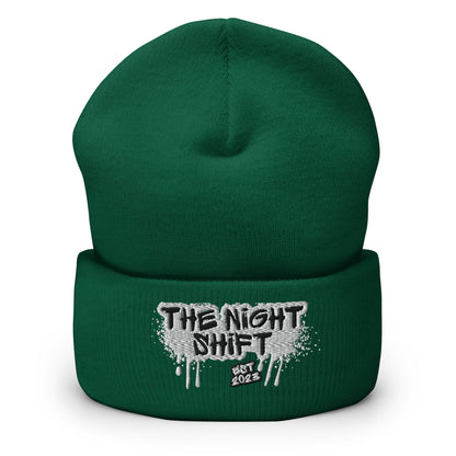 The Night Shift-Embroidered Cuffed Beanie The Night Shift Performance Street Gear by The Night Shift Automotive Apparel