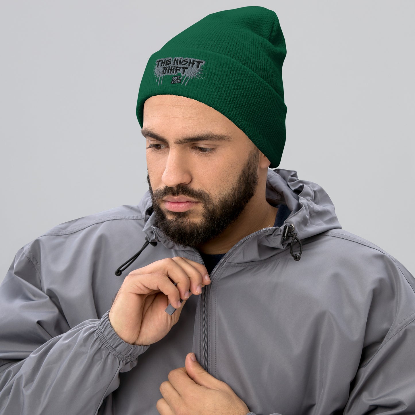 The Night Shift-Embroidered Cuffed Beanie The Night Shift Performance Street Gear by The Night Shift Automotive Apparel