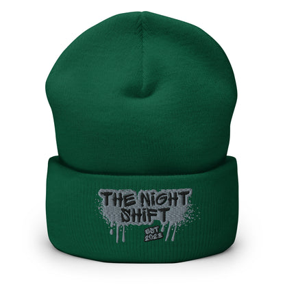 The Night Shift-Embroidered Cuffed Beanie The Night Shift Performance Street Gear by The Night Shift Automotive Apparel