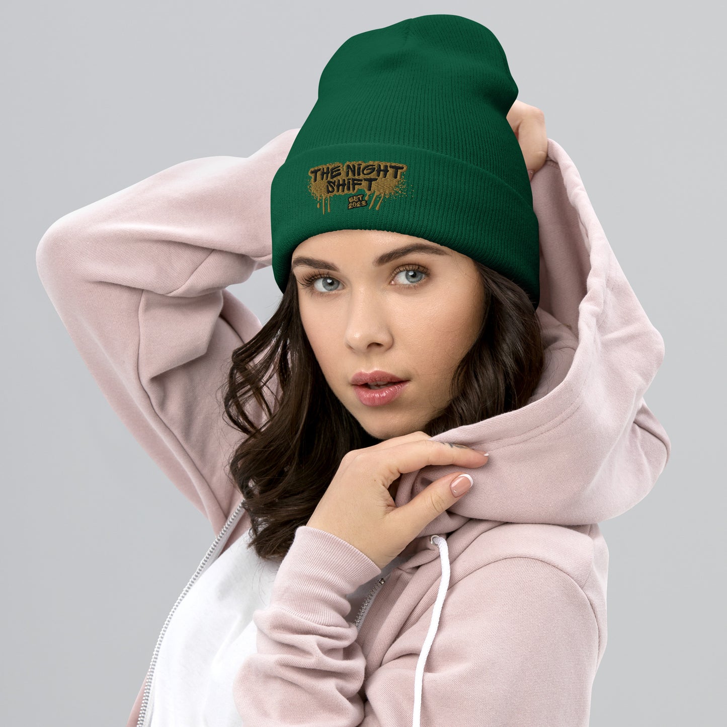 The Night Shift-Embroidered Cuffed Beanie The Night Shift Performance Street Gear by The Night Shift Automotive Apparel