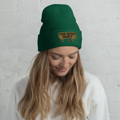 The Night Shift-Embroidered Cuffed Beanie Spruce The Night Shift Performance Street Gear by The Night Shift Automotive Apparel