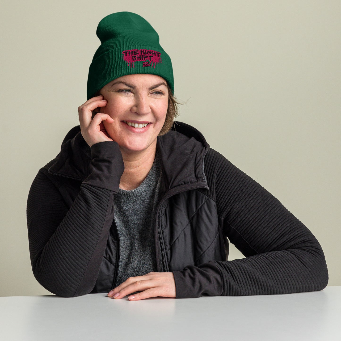 The Night Shift-Embroidered Cuffed Beanie The Night Shift Performance Street Gear by The Night Shift Automotive Apparel