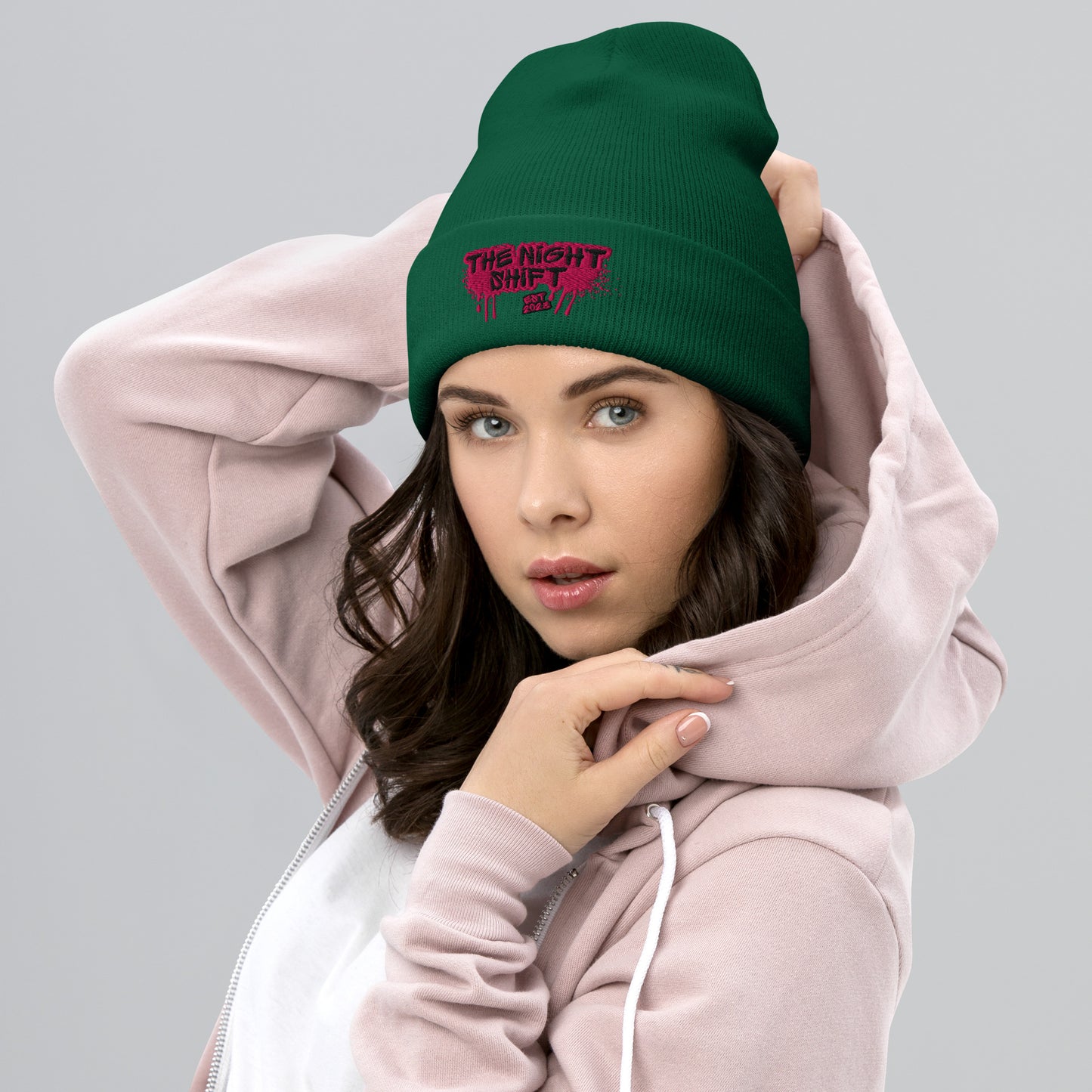 The Night Shift-Embroidered Cuffed Beanie The Night Shift Performance Street Gear by The Night Shift Automotive Apparel