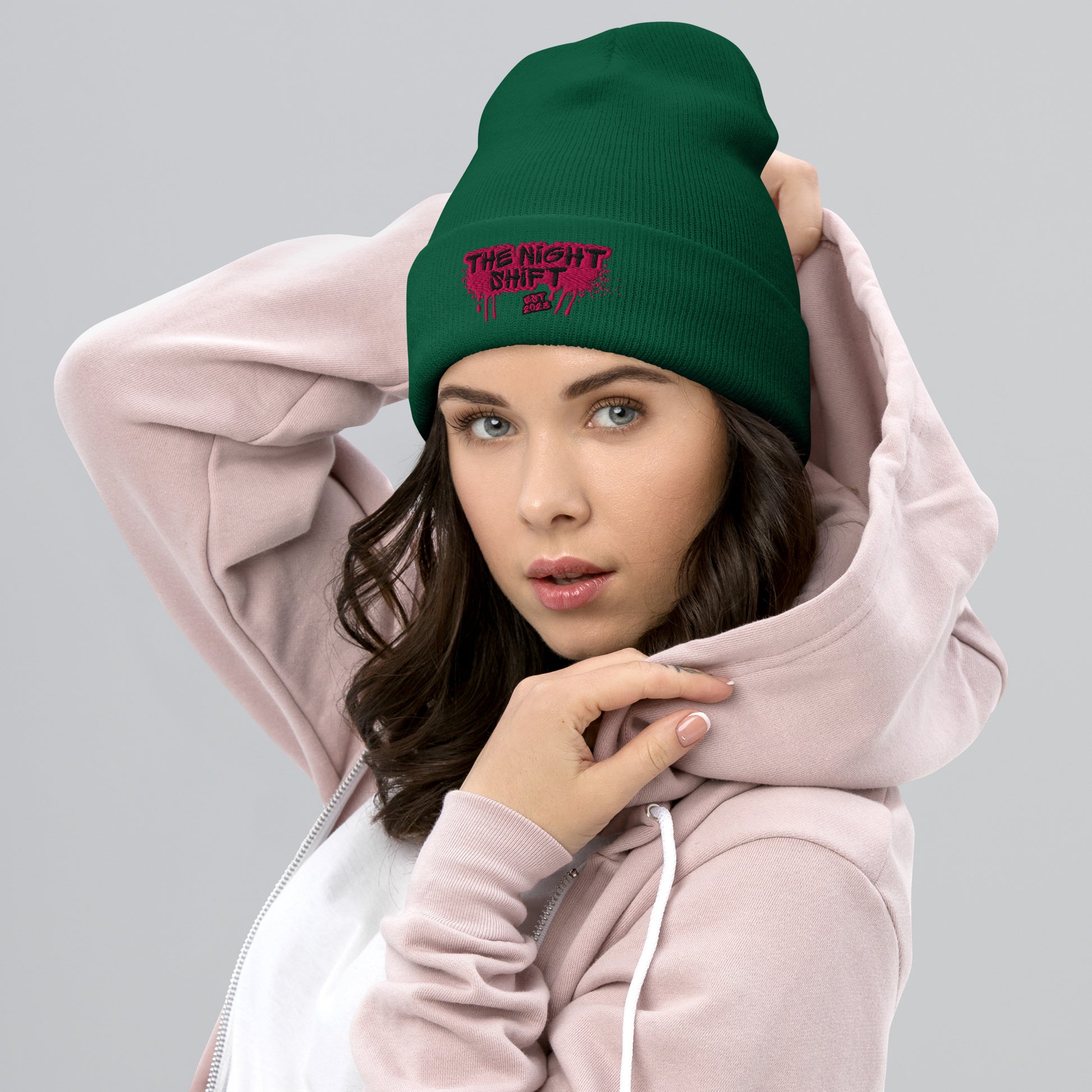 The Night Shift-Embroidered Cuffed Beanie The Night Shift Performance Street Gear by The Night Shift Automotive Apparel