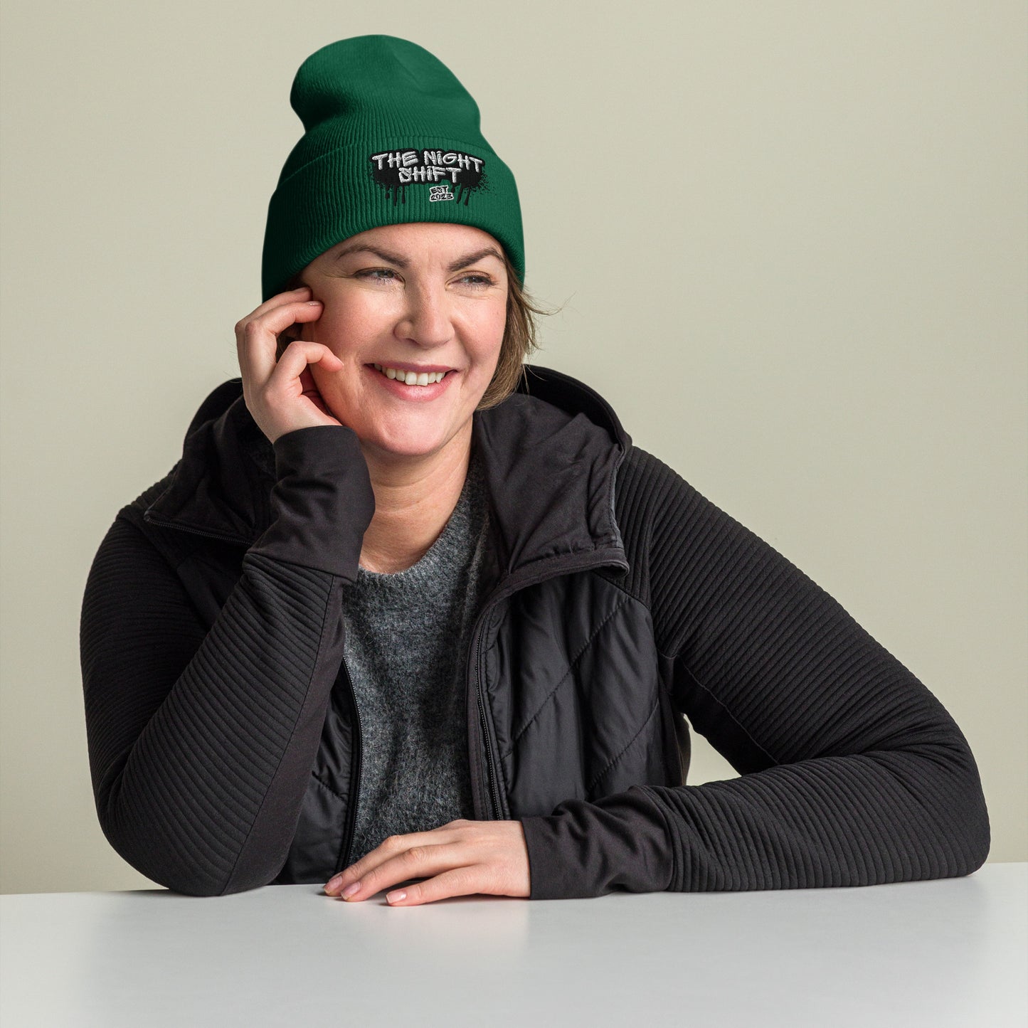 The Night Shift-Embroidered Cuffed Beanie The Night Shift Performance Street Gear by The Night Shift Automotive Apparel