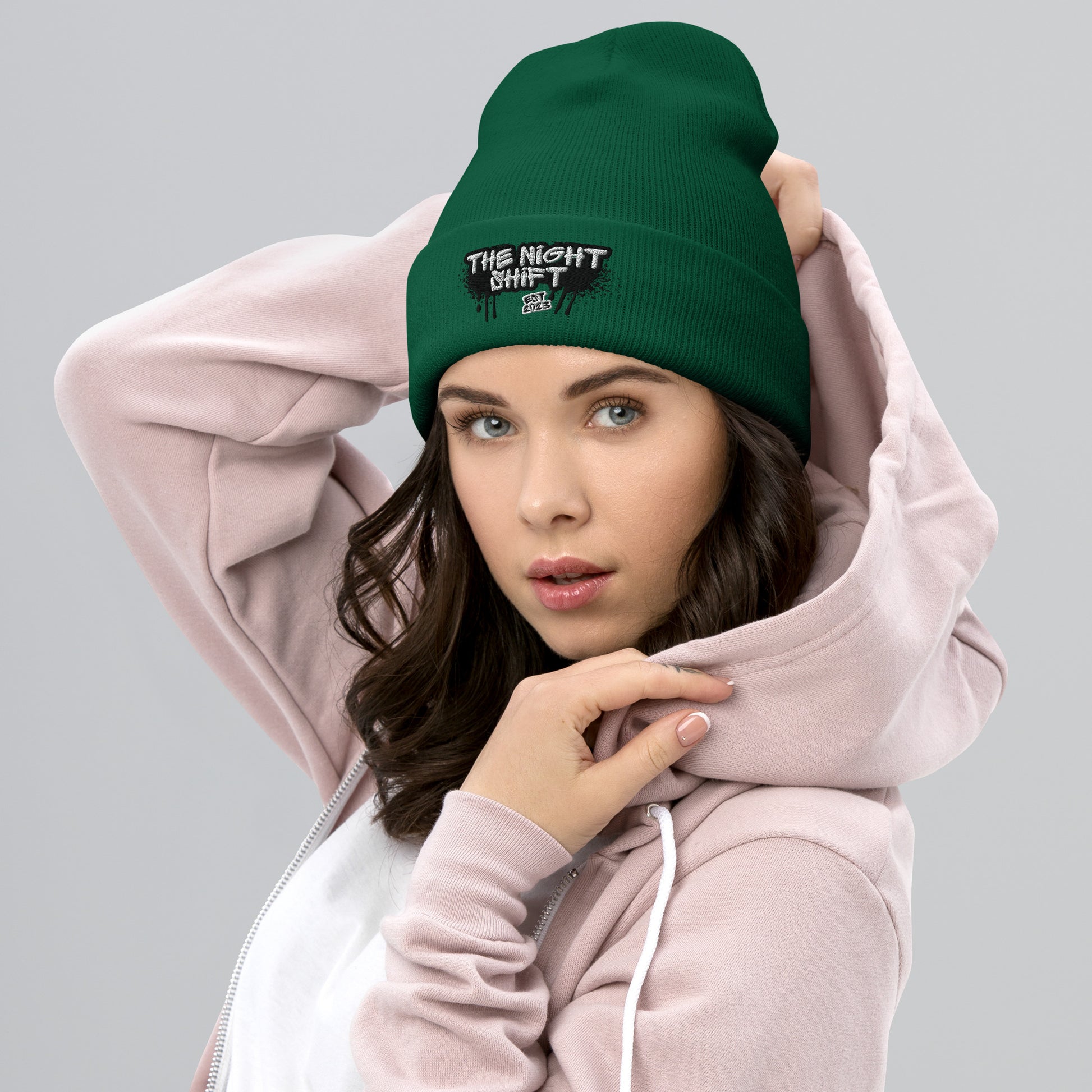 The Night Shift-Embroidered Cuffed Beanie The Night Shift Performance Street Gear by The Night Shift Automotive Apparel