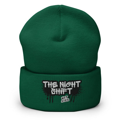 The Night Shift-Embroidered Cuffed Beanie The Night Shift Performance Street Gear by The Night Shift Automotive Apparel
