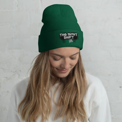 The Night Shift-Embroidered Cuffed Beanie Spruce The Night Shift Performance Street Gear by The Night Shift Automotive Apparel
