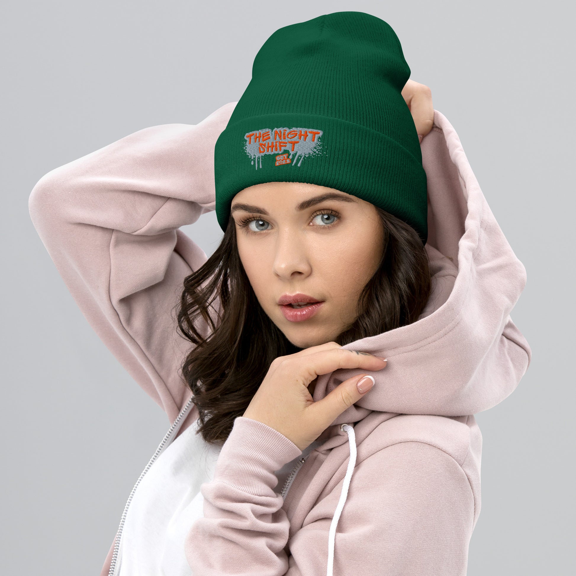 The Night Shift-Embroidered Cuffed Beanie The Night Shift Performance Street Gear by The Night Shift Automotive Apparel