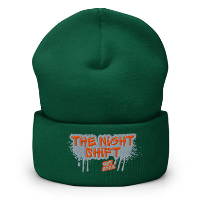 The Night Shift-Embroidered Cuffed Beanie The Night Shift Performance Street Gear by The Night Shift Automotive Apparel