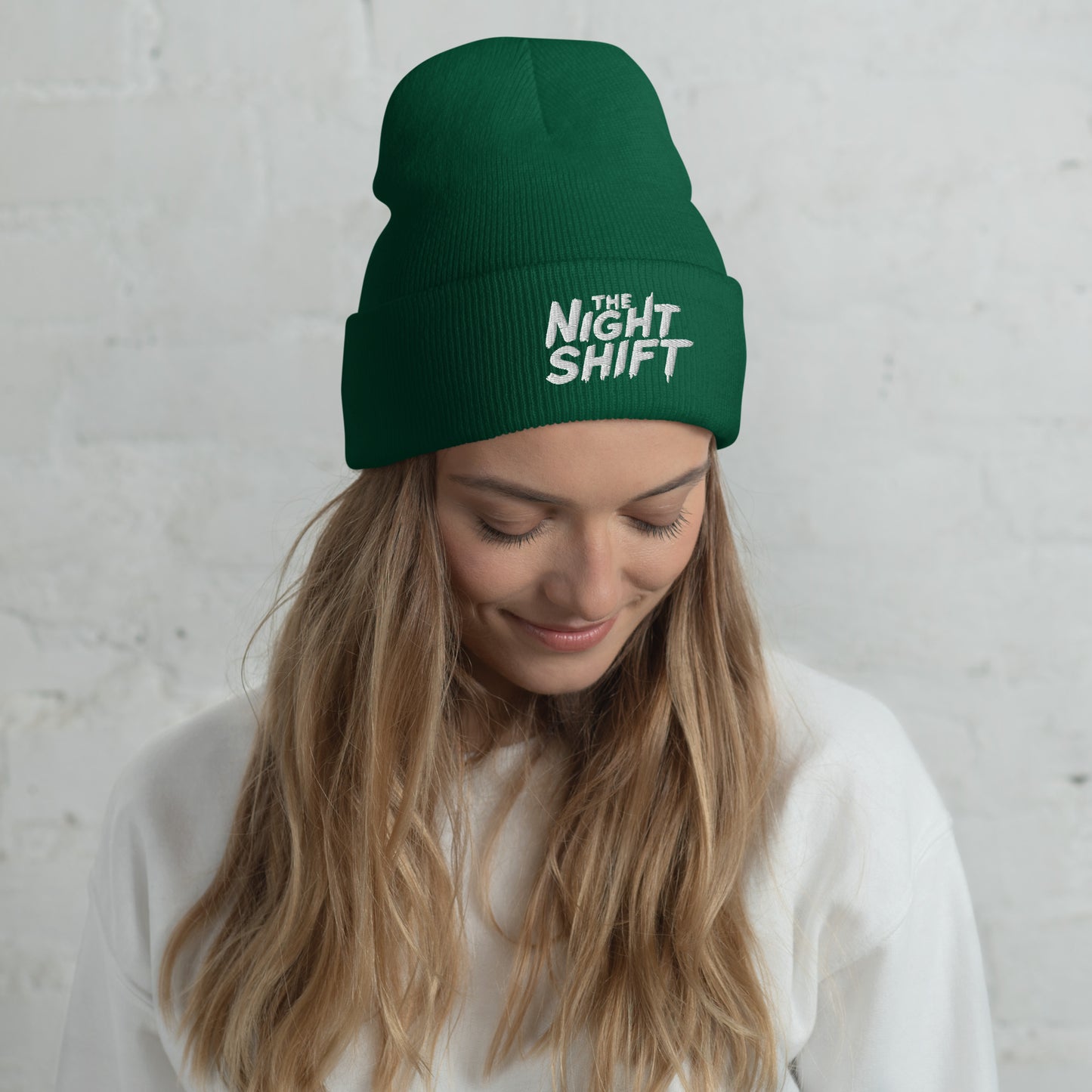 The Night Shift-Embroidered Cuffed Beanie Spruce The Night Shift Performance Street Gear by The Night Shift Automotive Apparel