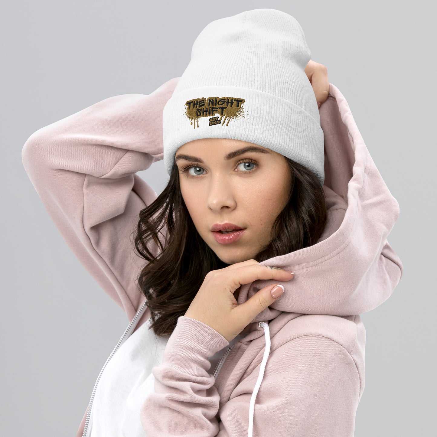 The Night Shift-Embroidered Cuffed Beanie The Night Shift Performance Street Gear by The Night Shift Automotive Apparel