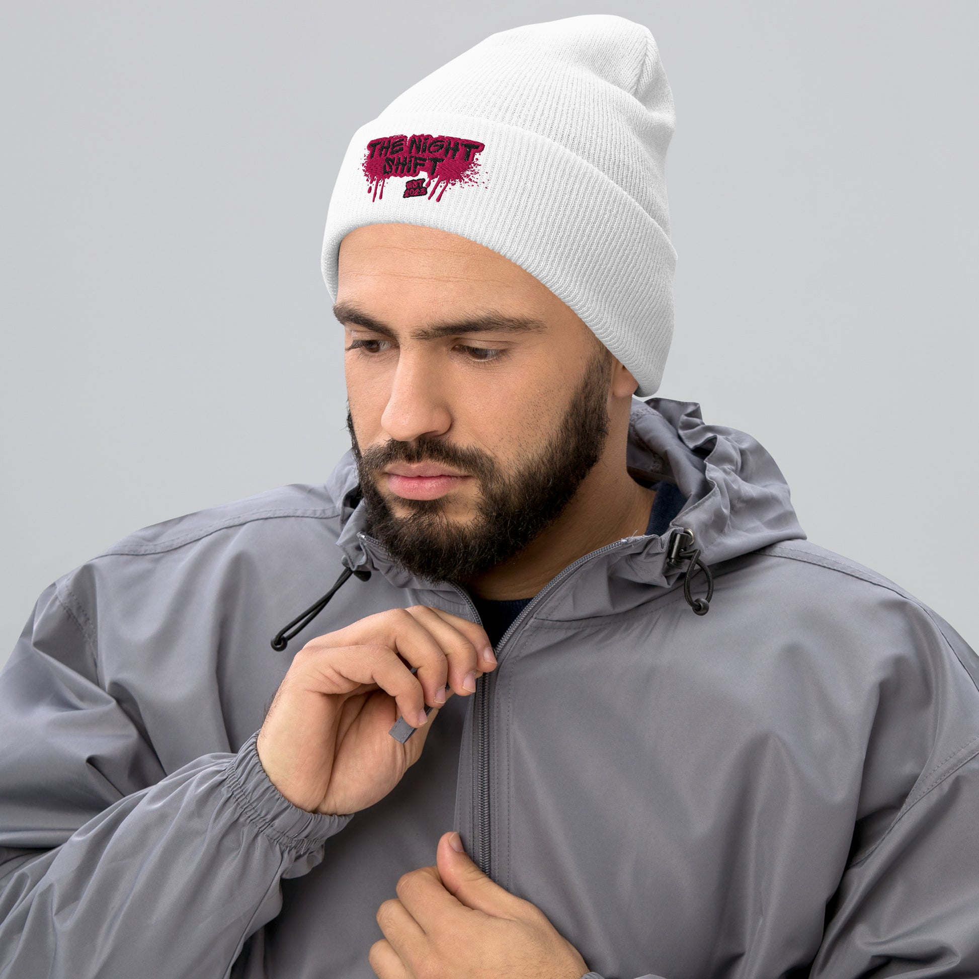 The Night Shift-Embroidered Cuffed Beanie The Night Shift Performance Street Gear by The Night Shift Automotive Apparel
