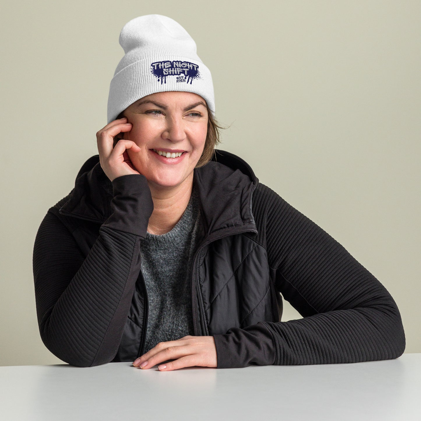 The Night Shift-Embroidered Cuffed Beanie The Night Shift Performance Street Gear by The Night Shift Automotive Apparel