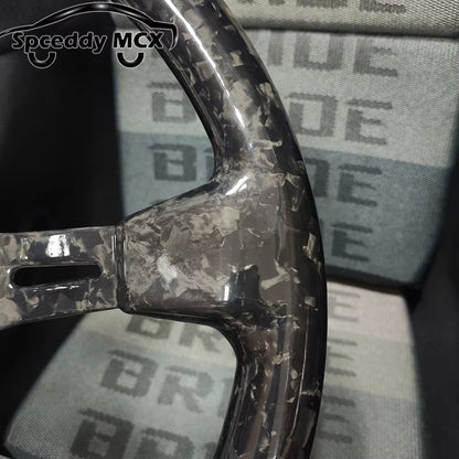 Real Forged Carbon Fiber 340mm Steering Wheel The Night Shift Performance Street Gear by The Night Shift Automotive Apparel