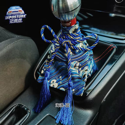 JDM Samurai Decoration Shift Boot Collars Seigaiha Blue The Night Shift Performance Street Gear by The Night Shift Automotive Apparel