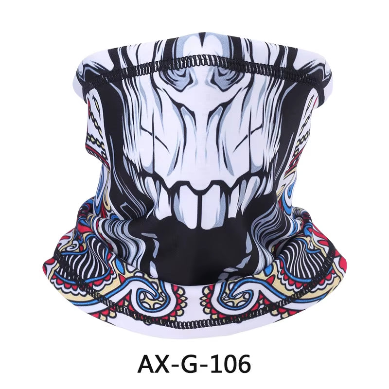 Skull Bandana Fleece Neck Gaiter Half Face Mask