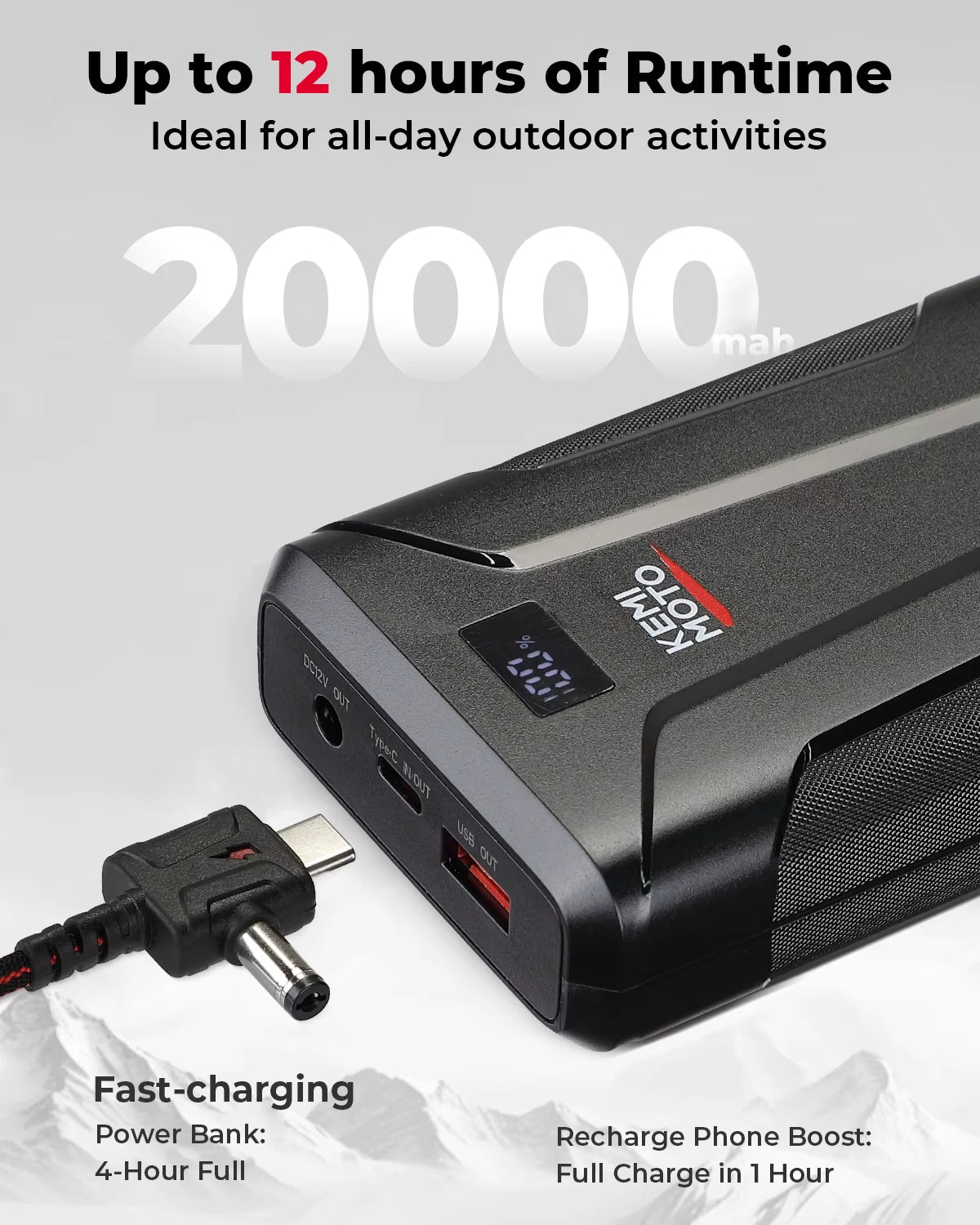 Kemimoto Motorcycle Heated Jacket With Shoulder & Elbow Pads Waterproof Surface for Outdoor Riding