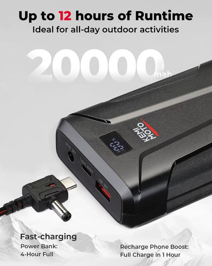 Kemimoto Motorcycle Heated Jacket With Shoulder & Elbow Pads Waterproof Surface for Outdoor Riding