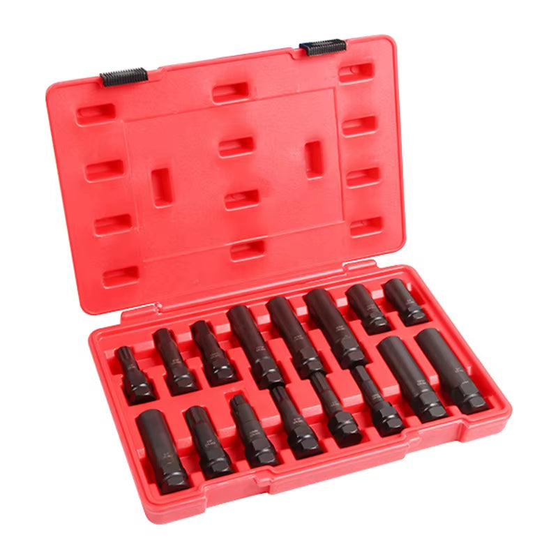 16 Pcs Aftermarket Car Wheel Lock Key Master Set-Wheel Lock Removal Tool Kit The Night Shift Performance Street Gear by The Night Shift Automotive Apparel