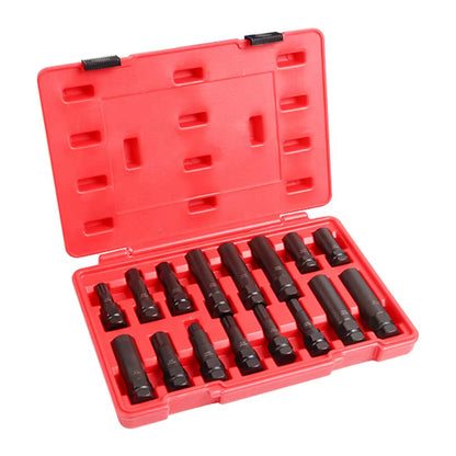 16 Pcs Aftermarket Car Wheel Lock Key Master Set-Wheel Lock Removal Tool Kit The Night Shift Performance Street Gear by The Night Shift Automotive Apparel