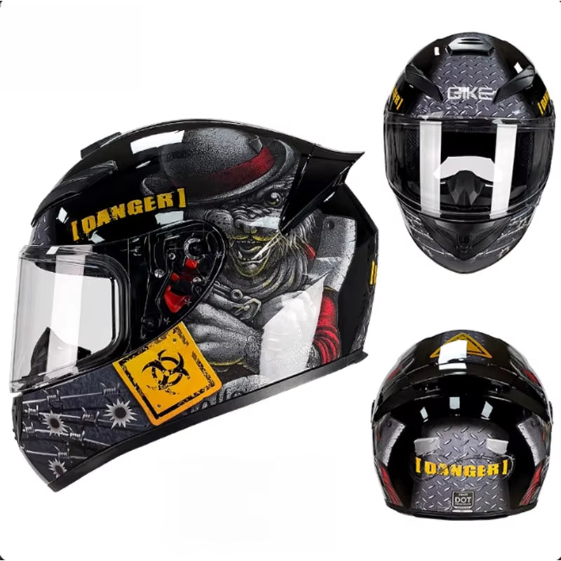 BIKE Adult Full Face Motorcycle/Racing Helmets-DOT Approved