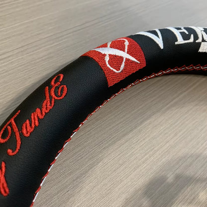 VERTEX Lang 330mm Genuine Leather Embroidered Deep Dish Steering Wheel The Night Shift Performance Street Gear by The Night Shift Automotive Apparel