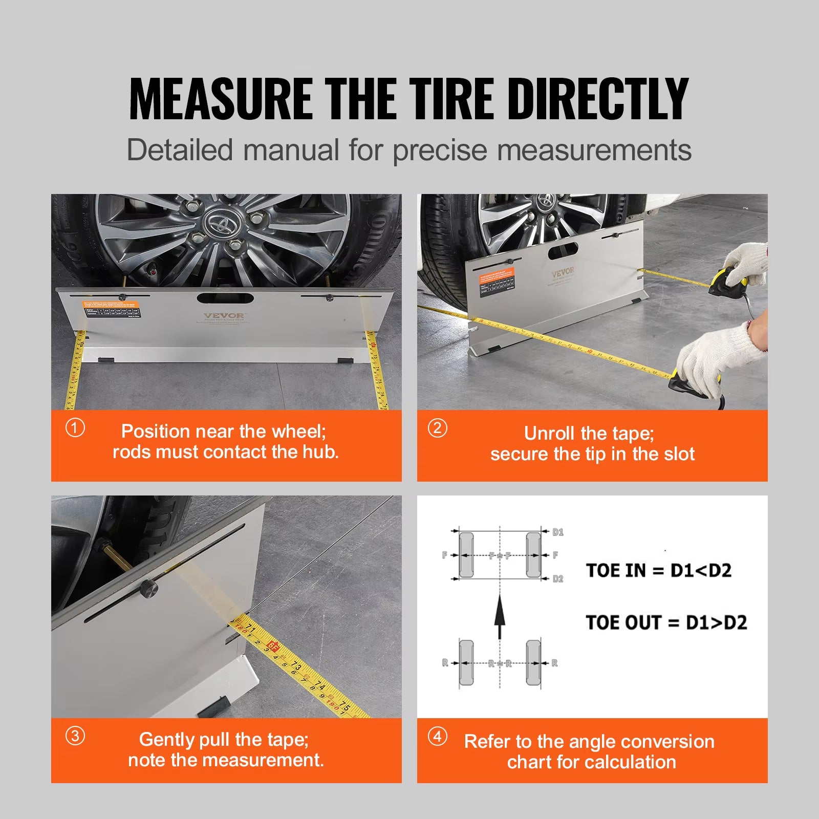 VEVOR Stainless Steel Toe Plates-Wheel Alignment Tool 2-Pack The Night Shift Performance Street Gear by The Night Shift Automotive Apparel