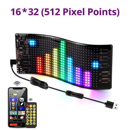 Customizable LED Bluetooth Stick On Matrix Pixel Panel Usb 5V 2A 16X32 Leds 7X17Cm The Night Shift Performance Street Gear by The Night Shift Automotive Apparel