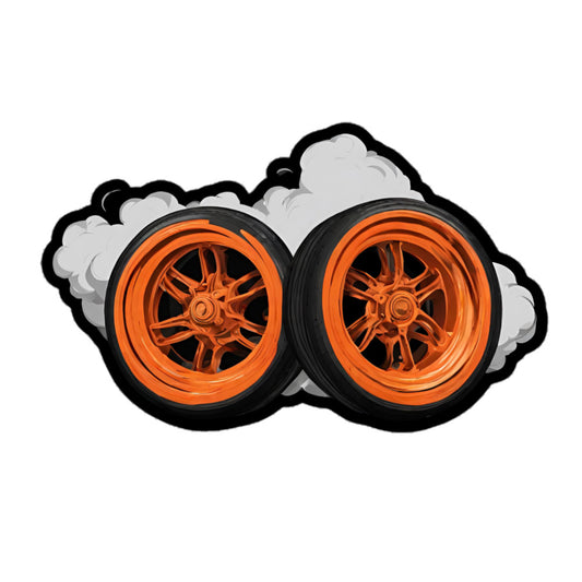 Burning Rubber Kiss Cut Sticker 5.5″×5.5″ The Night Shift Performance Street Gear by The Night Shift Automotive Apparel