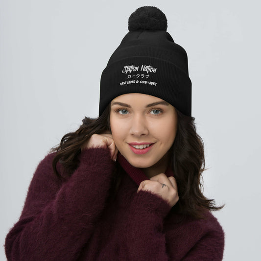 Pom-Pom Beanie The Night Shift Performance Street Gear by The Night Shift Automotive Apparel